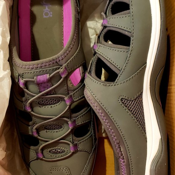 RYKA Tensile Women's Gray/Purple Leather Slip-On Mule 11M NIB - Picture 1 of 9